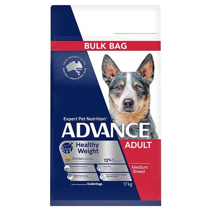 ADVANCEAdult Healthy Weight Medium Breed Dry Dog Food Chicken With Rice 17kg 3 ADVANCEAdult Healthy Weight Medium Breed Dry Dog Food Chicken With Rice 17kg