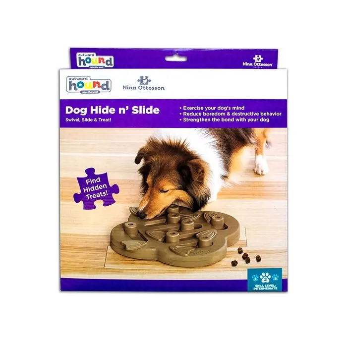 Nina Ottosson Hide & Slide Puzzle Dog Toy Brown 4 Nina Ottosson Hide & Slide Puzzle Dog Toy Brown - Image 2