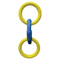 WAG Diamond Grip 3 Ring Tug With Rope Dog Toy Yellow 29cm -Dog food Sales Shop 140571 Leaps Bounds Diam Grip 3Ring Tug wRope Dog Toy Yllw 29cm PL 7277 1140571 Leaps Bounds Diam Grip 3Ring Tug wRope Dog Toy Yllw 29cm PL 7277 1