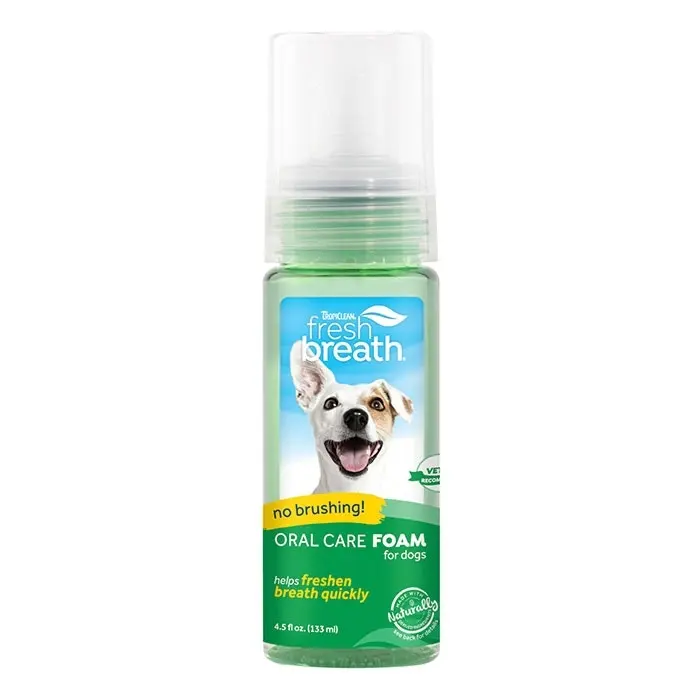 Tropiclean Fresh Breath Mint Dog Foam 133ml 3 Tropiclean Fresh Breath Mint Dog Foam 133ml