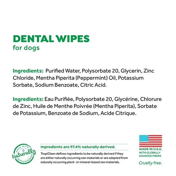 Tropiclean Fresh Breath Dog Dental Wipes 50 Pack 7 Tropiclean Fresh Breath Dog Dental Wipes 50 Pack - Image 5