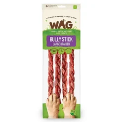 Watch & Grow Braided Bully Stick Dog Treat L 4PK
