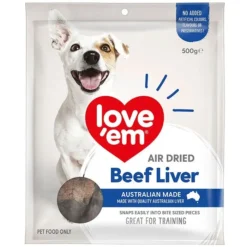 Love Em Air Dried Beef Liver Dog Treat 500g