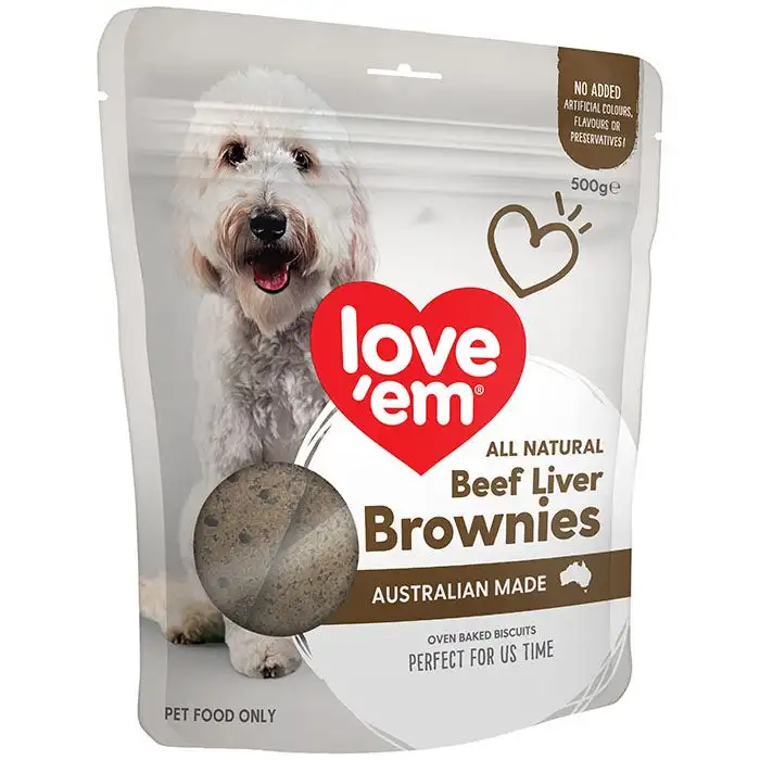 Love Em Beef Liver Brownie Dog Treat 500g 4 Love Em Beef Liver Brownie Dog Treat 500g - Image 2