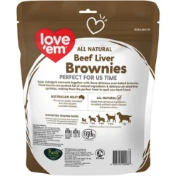 Love Em Beef Liver Brownie Dog Treat 500g 10 Love Em Beef Liver Brownie Dog Treat 500g -Dog food Sales Shop 141651 BROWNIE 500g 3141651 BROWNIE 500g 3