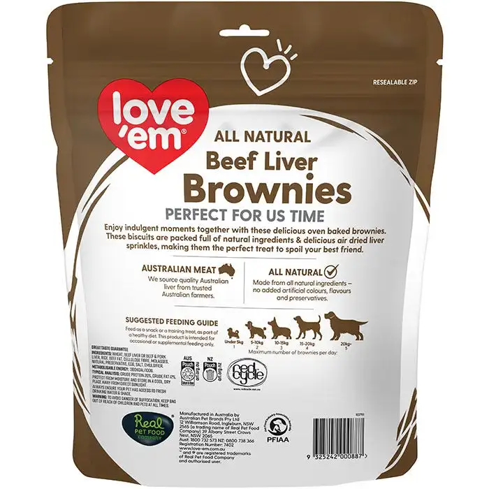 Love Em Beef Liver Brownie Dog Treat 500g 5 Love Em Beef Liver Brownie Dog Treat 500g - Image 3