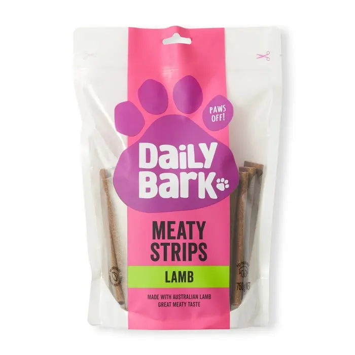 Daily Bark Lamb Dog Meaty Strips 750g 3 Daily Bark Lamb Dog Meaty Strips 750g