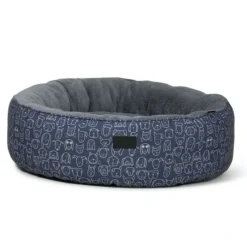 La Doggie Vita Round Removable Dog Cushion Indigo