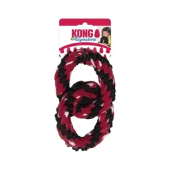 KONG Signature Rope Double Ring Dog Toy Red Black