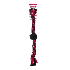 KONG Signature Rope Dual Knot WBall Dog Toy Red Black