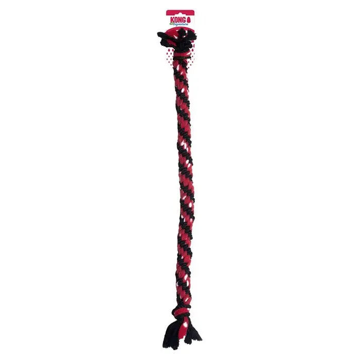KONG Signature Rope Mega Dual Knot Dog Toy Red Black 3 KONG Signature Rope Mega Dual Knot Dog Toy Red Black