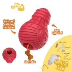 GiGwi Rubber Bulb Treat Dispenser Dog Toy Red Medium -Dog food Sales Shop 143641 GW DT RUBBER BULB RD M DAG3202 1
