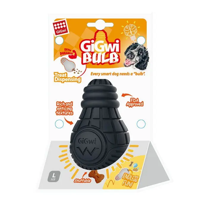 GiGwi Rubber Bulb Treat Dispenser Dog Toy Black Large 4 GiGwi Rubber Bulb Treat Dispenser Dog Toy Black Large - Image 2
