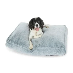 All Day Two Tone Faux Fur Dog Pillow Bed Charcoal