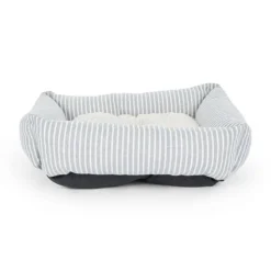 All Day Stripe Bolster Dog Basket Grey 60x50x180cm