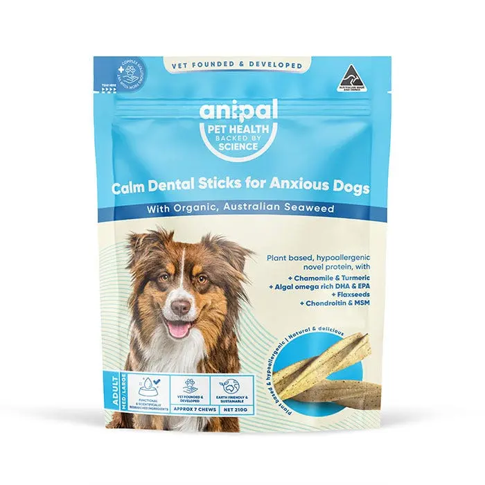 Anipal Calm Dental Sticks For Anxious Dogs Dog Treat 210g 3 Anipal Calm Dental Sticks For Anxious Dogs Dog Treat 210g