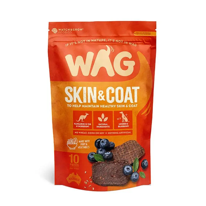 WAG Kangaroo Jerky Skin & Coat Dog Treat 10PK 3 WAG Kangaroo Jerky Skin & Coat Dog Treat 10PK