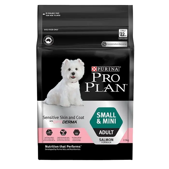 Pro Plan OptiDerma Sensitive Skin Salmon Small Breed Adult Dog Food 2.5kg 3 Pro Plan OptiDerma Sensitive Skin Salmon Small Breed Adult Dog Food 2.5kg