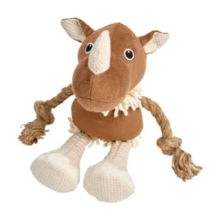Mix Or Match 30 Plush Rhinoceros Dog Toy Beige 34cm