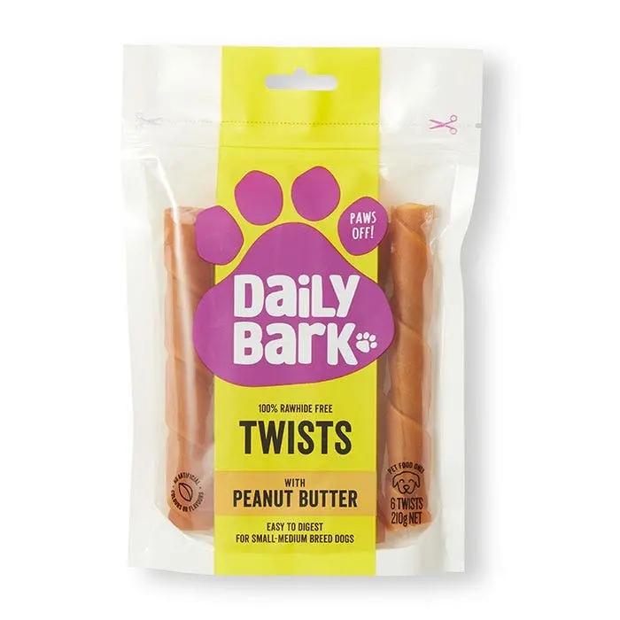 Daily Bark PButter Rawhide Free Twists Dog Treat 6PK 4 Daily Bark PButter Rawhide Free Twists Dog Treat 6PK - Image 2