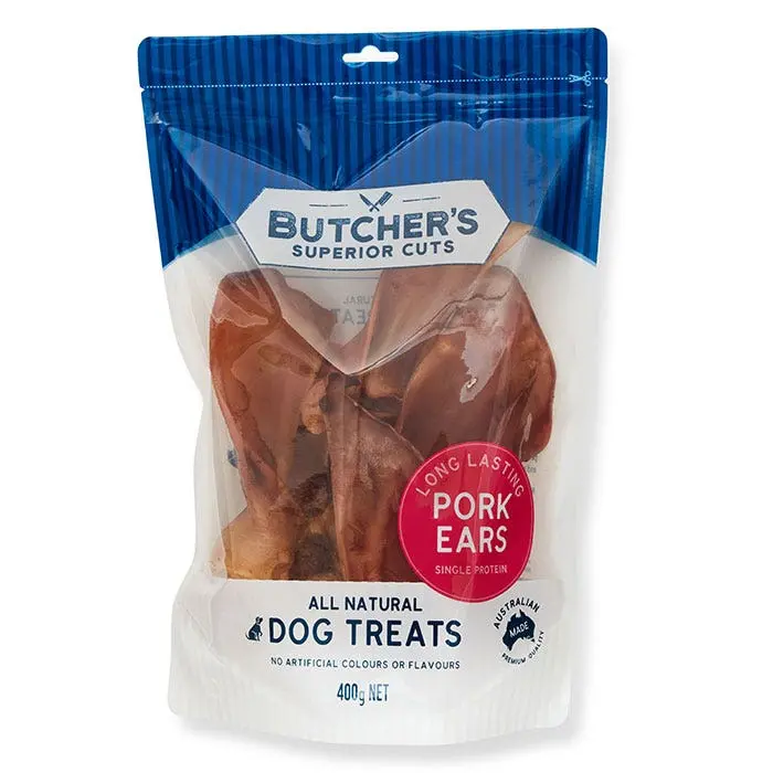 Butcher's Superior Cuts Long Last Pork Ear Dog Treat 3 Butcher's Superior Cuts Long Last Pork Ear Dog Treat